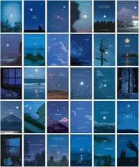 ドナリー ポストカード 30枚セット 北欧 インテリア 部屋飾り 厚紙 韓国 雑貨 ミニポスター 海外 風景 メッセージカード(マルチカラー,  14.3cmx9.3cm)