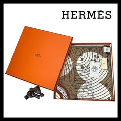 M【HERMES】ダブルフェイス 天文学 占星術 カレ90 スカーフ シルク リバーシブル ブラウン/茶 カーキ エルメス (57386H13)
