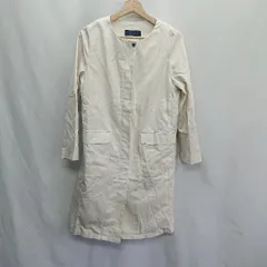 ◇ ⊇ SHIPS シップス 取り外し可能ライナー付き 長袖 ノーカラーコート サイズ36 アイボリーホワイト系 レディース E  【1410100052127】