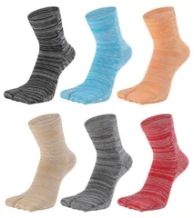 #A1_22.0-25.0 cm [WIOIW 足袋 ソックス レディース 2本指 靴下 女性用 綿 スポーツ用 カジュアル 通勤 通学 可愛い 6足セット