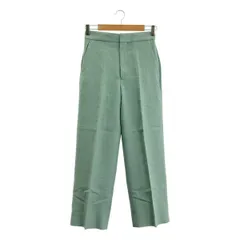 【美品】  Drawer / ドゥロワー | ナナコ織 ストレート スラックス パンツ | 34 | グリーン | レディース