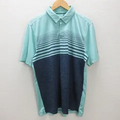 G■アンダーアーマー/UNDER ARMOUR 半袖ドライポロシャツ/スポーツウェア【XL】青系/men's/53【中古】■