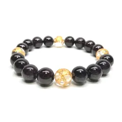 10mm 四神獣金彫水晶×ガーネット パワーストーン ブレスレット天然石 運気上昇 開運 金運 恋愛運 お守り 青龍 白虎 玄武 朱雀 メンズ・レディース 男性・女性 数珠ブレス 開運 ■