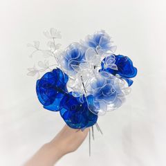 【お得なブーケ】青薔薇とかすみ草のMIXブーケ 推し活