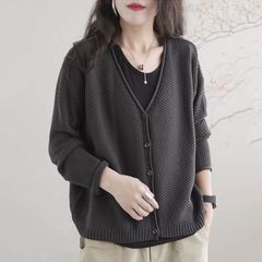 カーディガン 秋 レディース ニットカーディガ 長袖 トップス 羽織り 上着 ニット アウター シンプル カジュアル 通勤 日常 大人 上品 秋 お出掛けhuanyi22