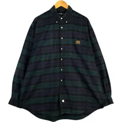古着 90年代 ラルフローレン Ralph Lauren ブラックウォッチチェック 長袖 ボタンダウンチェックシャツ USA製 メンズXL相当/eaa588797