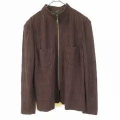 #a レリアン Leilian ブルゾン ジップアップ ニット 9 茶系 地柄 薄手 ウール 日本製 レディース [972549] k01のサムネイル
