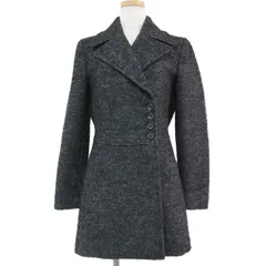 GUCCI グッチ コート チェスター アウター ブラック系 黒 40(L) ダブル ミドル丈 タイト ツイード ウール アンゴラ モヘヤ おしゃれ シンプル 着回しのサムネイル