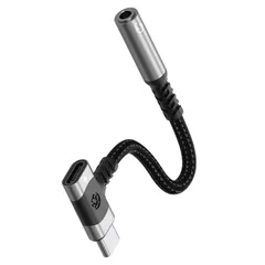 【在庫セール】変換 ケーブル 3.5mm オーディオアダプタ Aux 二股 to 充電同時 Type-C DAC搭載 2in1 HiFi音質 変換アダプタ 充電しながら イヤホンジャック ナイロン編み タイプC iPhone15/16/iPadシリーズ/And