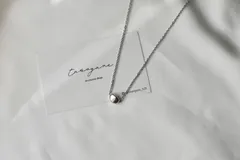 ネックレス　シルバー　ステンレス　金アレ対応　シンプル　小ぶり　韓国　結婚式