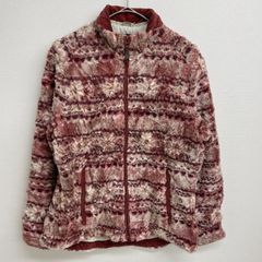 WOOLRICH フリースジャケット ブラウン 総柄【レディースM】