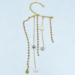 K18 イヤーフック パール4粒