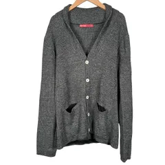 RIELABO ニコルクラブフォーメン NICOLE CLUB FOR MEN ニット カーディガン 長袖 リネン混 ブラック グレー 46 M相当