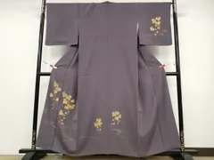 平和屋着物●訪問着　作家物　手描き　竹屋町刺繍　流水蔦の葉文　金彩　正絹　逸品　CAAX4737ut