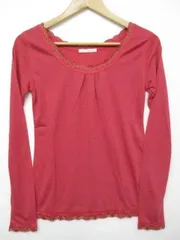 【送料無料】新品未使用 ナイスクラップ NICE CLAUP 大人可愛い 長袖カットソー レース刺繍 ラメ糸 ピンク系 ■L18794SSS18-180527-50（4）6/04