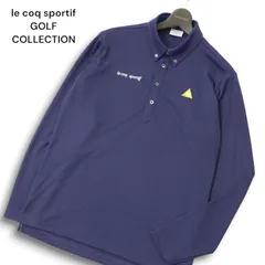 le coq sportif GOLF COLLECTION ルコック ゴルフ 通年 総柄★ 長袖 ストレッチ BD ポロシャツ Sz.LL　メンズ 大きいサイズ