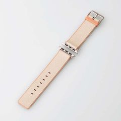Apple Watch用MINIOハイブリッドレザーバンド (41/40/38mm) (フレッシュバニラ×アプリコットオレンジ)