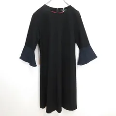 #a ポールスミス Paul Smith ワンピース 40 黒 紺 七分袖 ベルスリーブ バイカラー レディース [912466] k01のサムネイル