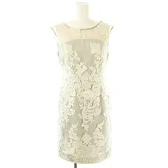 ダイアグラム グレースコンチネンタル Diagram GRACE CONTINENTAL コードチュール刺繍ワンピース ノースリーブ 34 ライトグレー ホワイト /ES ■OS