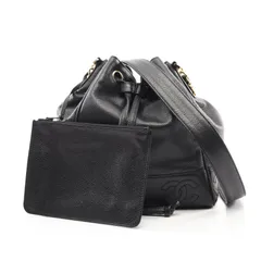 シャネル CHANEL ショルダーバッグ ココマーク ブラック レザー ココマーク スモール バケットバッグ レディース Used Aのサムネイル