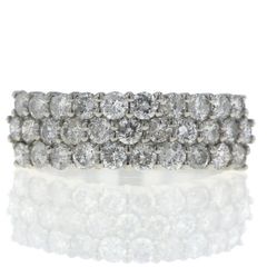 銀座ダイヤモンドシライシ Pt1000 プラチナ リング ダイヤモンド 1.50ct パヴェ フラット 13号 指輪【新品仕上済】【zz】【中古】