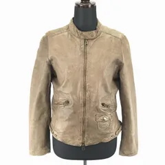 ジャーナルスタンダード★羊革/シープレザーライダースジャケット【レディース-M/茶】シングル/ジップポケット/relume◆BA913L<sale>