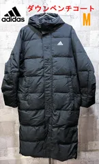 【未使用】adidas ベンチコート　Mサイズ　ブラック adidas アディダス 中綿コート ベンチコート メンズ M スーパー