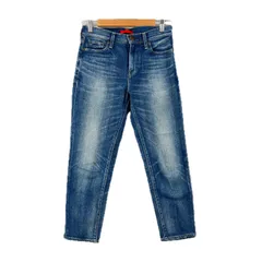 美品 RED CARD レッドカード 無地 オールシーズン デニムパンツ コットンデニム ブルー レディース 25 フェード加工【古着】【中古】【送料無料】