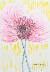 山本敏雄 彼岸花 曼殊沙華 秋 花の絵 絵画 静物画 水彩画 - メルカリ