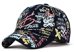 ネイビー_59.0-61.0 cm [FLIPPER] デザイナー グラフィティー 韓国 ファッション キャップ メンズ・レディース ダットハット スナップバック コットン 派手 柄 帽子 韓国ブランド 大きいサイズ K-pop Dad Hat Basebal