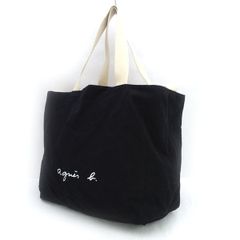 agnes b / アニエスベー ■トートバッグ　ショルダーバッグ　キャンバス　ブラック　セミショルダー OAH22-01 【バッグ/バック/BAG/鞄/カバン】 ブランド【中古】 