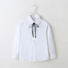 ☆ Cタイプ ☆ 150cm ☆ 子供シャツ 入学式 入園式 リボン付 shirt1829 女の子 ブラウス キッズ 長袖 リボン付 襟付き シャツ 白 トップス フォーマル ジュニア スーツ インナー 子供服 子ども服 女の子 ガールズ 入学式 卒業式