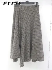 ◇ RIVE DROITE リヴドロワ チェック 膝下丈 フレア スカート サイズM ブラウン系 マルチ レディース 【中古】 【1106020007261】