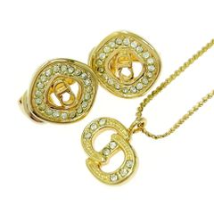北6583Christian Dior CDロゴ ネックレス イヤリング セット - メルカリ