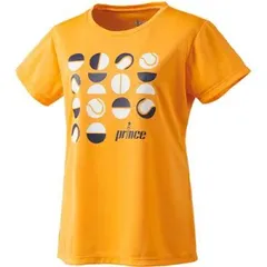 【新品】【Sサイズのみ】prince（プリンス）Tシャツ 半袖 テニスウェア レディース・ウィメンズ サンオレンジ WS0018-039-S