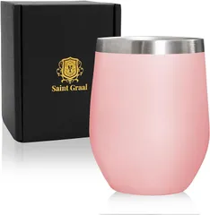 SaintGraal ステンレス タンブラー 真空断熱 おしゃれ プレゼント 誕生日 父の日 父親 男性 ギフト お酒 ウイスキー グッズ( ピンク)