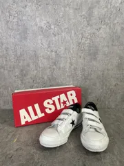 【中古】日本製 CONVERSE ｺﾝﾊﾞｰｽ ONE STAR J ﾜﾝｽﾀｰ ﾚｻﾞｰ ﾍﾞﾙｸﾛ ﾍﾞﾙﾄ ﾎﾜｲﾄ ﾌﾞﾗｯｸ 6.5 33918031
