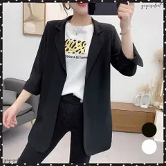 ジャケット レディース 春夏 アウター薄手 テーラージャケット 7分袖 スリット カーディガン きれいめ トップス 無地 通勤 オフィス 大人スーツジャケットサマージャケット 韓国ファッション 透け感抜け感ラフ感