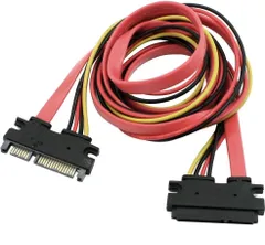 新品 送料無料 SATA延長セットケーブル(オス⇔メス)データ 7pin 電源15pin 長さ100cm 1M