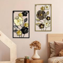 ウォールインテリア 壁掛けインテリア アイアン 壁飾り アートパネル 花 フラワー 装飾 デコレーション ウォールデコ おしゃれ モダン かわ