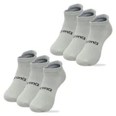 スポーツソックス 靴下 くるぶし COOLMAX(R) ファイバー配合 吸水速乾 抗菌・防臭加工 6足セット グレー Mサイズ GronG（グロング）