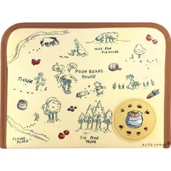 新品 母子手帳ケース プーさん＆フレンズ 大人シンプル ファスナーでしっかり閉められる 定番ジャバラタイプ Disney 母子手帳サイズ13×18cm 保険証 診察券 キャッシュカード等をまとめるのに便利な マルチケース エンプレットベール
