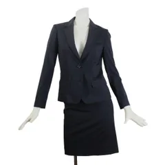 05【新品同様】コムサデモード スカートスーツ 5 ★未使用に近い★ SS XS ブラック 黒 伊製 Botto Giuseppe 生地 COMME CA DU MODE