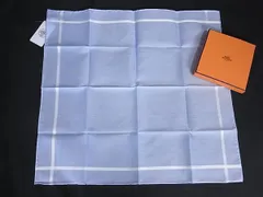 新品・未使用 エルメス HERMES ハンカチーフ ネイビー グレー HERMES - エルメス ハンカチ グレー ホワイト タグ付き 未使用