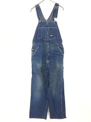 古着 80s USA製 Oshkosh B'gosh 100%コットン デニム ワーク オーバーオール W34 L29 