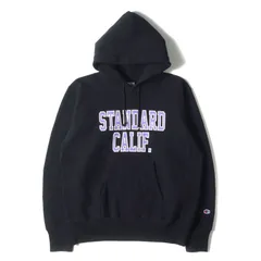 【美品】STANDARD CALIFORNIA パーカー サイズ:L / Champion ロゴ リバースウィーブ スウェット パーカー (SD R.W HOOD SWEAT) / ブラック フーディー / コラボ 別注【メンズ】【中古】