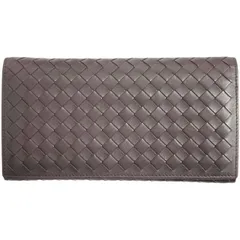 ボッテガヴェネタ 長財布 マキシ イントレチャート ブラウン ダークブラウン　茶色　 財布 メンズ レディース レザー BOTTEGA VENETA