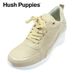 Hush Puppies ハッシュパピー レディース スニーカー L6012FT ベージュ カジュアル ウェッジソール 6cmヒール 幅広 3E 軽量 おしゃれ 紐靴のサムネイル