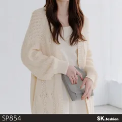 美品 INGNI イング トップス カーディガン 長袖 ケーブル編み ルーズシルエット ロング丈 　ホワイト　 【SP854-00】 送料無料　古着　レディース