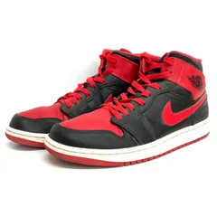 新品未使用　Air Jordan 1 Mid ブラック/レッド　27.5センチ NIKE AIR JORDAN 1 MID 